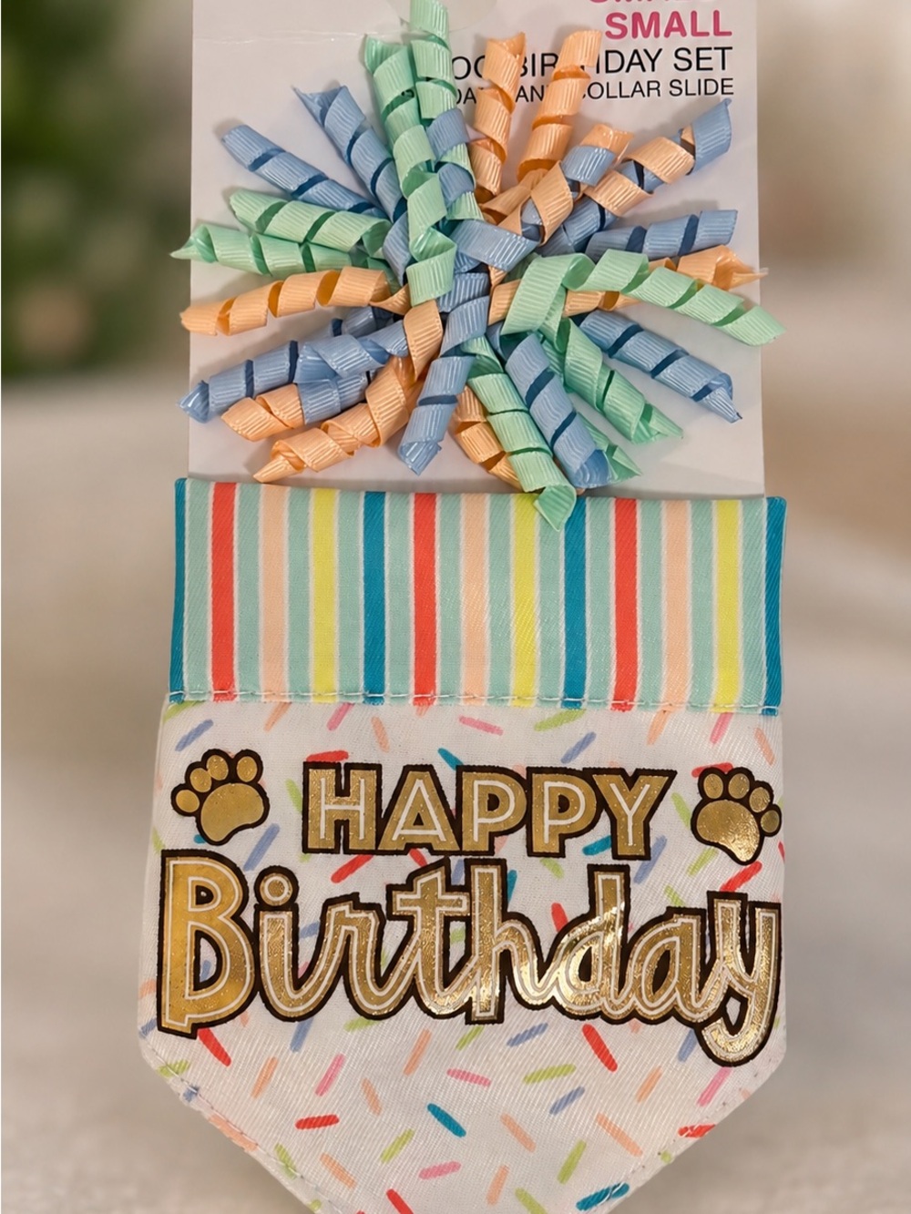 NWT Boots & Barkley XS/S Dog Birthday Set Bandana & Collar Slide